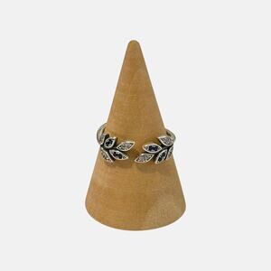 925 Sterling Silver Blue Leaf Adjustable Ring